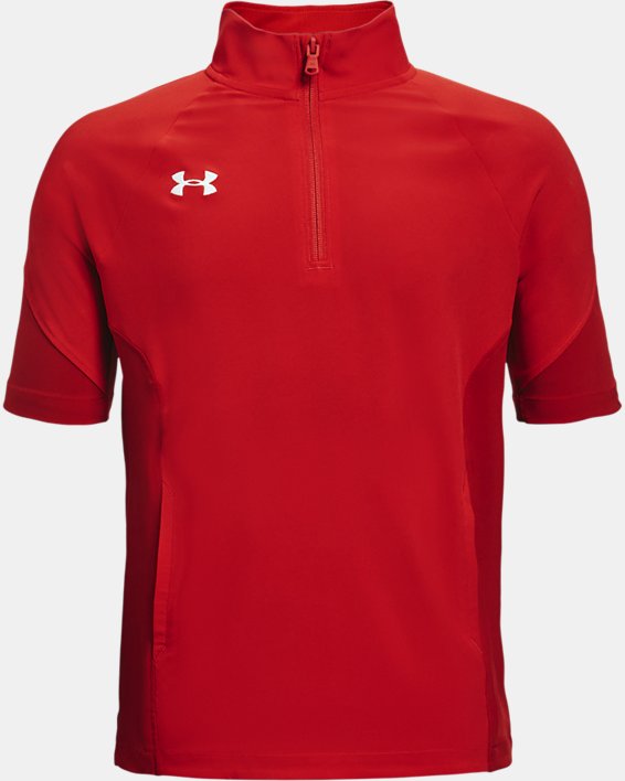 Boys' UA Squad Short Sleeve ¼ Zip, Red, pdpMainDesktop image number 0